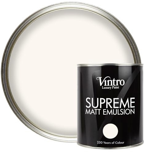 Vintro | Luxury Matt Emulsion | Creamy White | Smooth Chalky Finish | Multi Surface Paint | for Walls, Ceilings, Wood and Metal | 1L (Creamy White - Champagne Waltz)