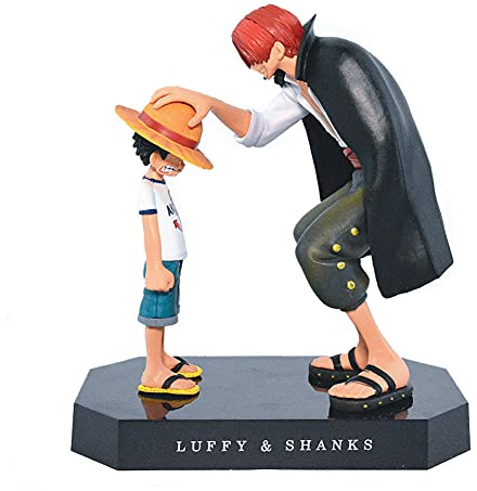 ZKTSRY Anime One Piece Shanks Touching Rufy Figure Action Figure Modello, Cake Topper Decorazione torta di compleanno Anime Ninja tema bambola figura