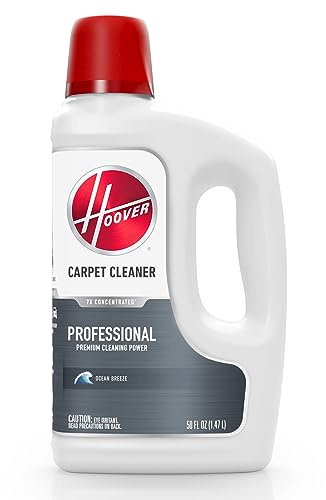 Hoover Prime Professional Carpet Cleaner Solution, 50 oz., Ocean Breeze Scent, Powerful Carpet Shampoo Solution, Remove Tough Stains from Carpet and Upholstery, Pair with Hoover Carpet Cleaner Machine