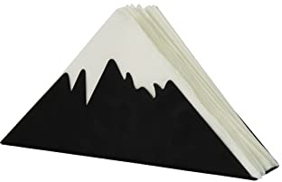 FISURA – Servilletero Original con diseño de montaña. Servilletero de Mesa Negro. Soporte para servilletas de Metal. Porta servilletas de Cocina de 21x4x7 cm.