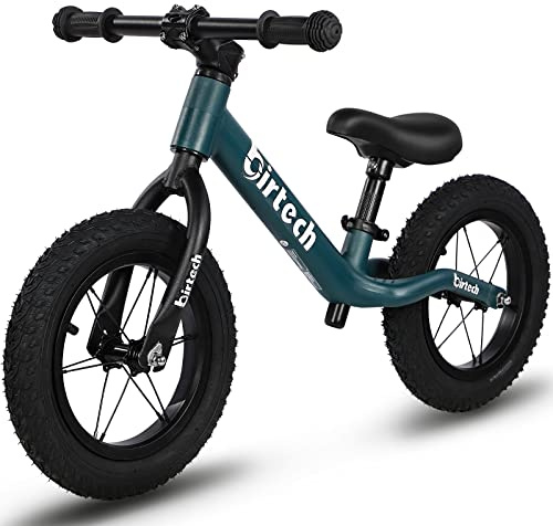 Hello-5ive 12 Balance Bike for 2, 3, 4, 5 Year Old Boys and Girls, Lightweight Nylon Frame Toddler Training Bike No Pedal Bikes for Kids with Adjustable Seat and Air Tires (Green)