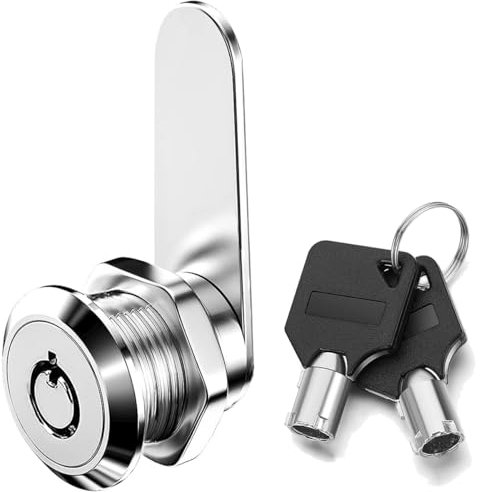 ZiYuya Cerradura tubular de leva con llave diferente, cerradura de buzón de correo, cerradura de armario, cerradura de armario, cerradura de cajón, cerradura de cajón, cerradura de aparador (25mm)