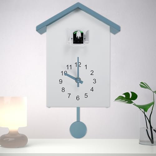 Eummy Minimalist Cuckoo Clock with Pendulum - Battery Powered Wall Clock for Home Decoration