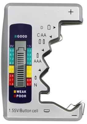 ARTIBETTER Battery Digital Tester with LCD Screen Portable Abs Button Battery Checker for 6 Volt and Lithium Batteries Household Use