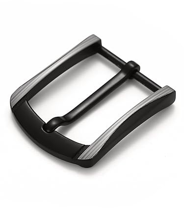 Cartvelli Fibbia per cintura da uomo di alta qualità, larghezza 40 mm, colore nero, grigio metallizzato con finitura laser, fibbia per cintura da 38 a 40 mm, fibbia di ricambio in lega di metallo di