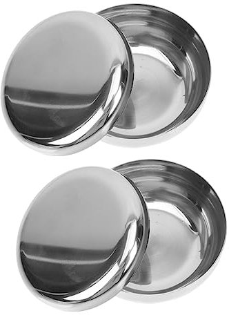 Cabilock Set 2 Pezzi Ciotole Per Riso Coreane in Acciaio Inossidabile 10 Cm, Mini Ciotola Di Riso Con Coperchio Per Cucina Domestica, Utensili Per La Casa Compatti Per Cottura a Vapore e Conservazione