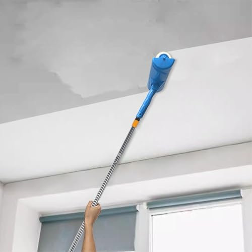 Rullo per pittura da soffitto da 10 pollici con protezione per rullo, rullo per pittura regolabile, pennello per rullo anti-schizzi, pennello riutilizzabile per pitturare soffitti