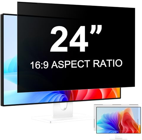 LUSA DESIGN Monitor de 24 pulgadas Filtro de privacidad magnético para pantalla 16:9, antirreflejos, antiluz azul de 24 pulgadas, pantalla de privacidad extraíble, filtro de privacidad
