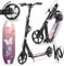 HyperMotion Trottinette à Deux Roues pour Adolescents et Adultes, avec Amortisseur, Skyline, en Aluminium, Charge jusqu'à 100 kg, à partir de 6 Ans, Grandes Roues, Frein à Main et à Pied, Pliable +