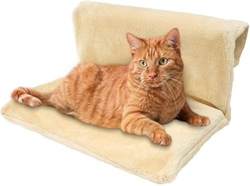 FARYODI Cat Bed for Heaters kattsäng med mjukt plyschfoder – Cat Hammock Heating – mjuk värmesäng för katter – för alla radiatorer (Meige)
