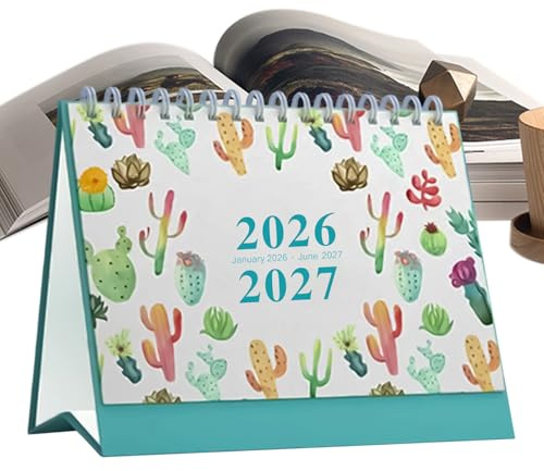 Bordskalender För 2026 Planerare Med Tjockt Papper För 18 Månader