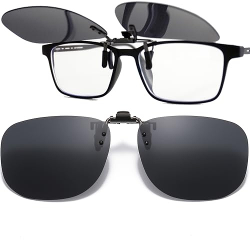 Jiaanle Polarized Clip On Sunglasses for Prescription Glasses