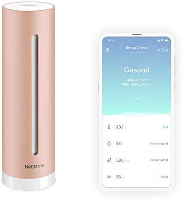 Netatmo Connected Indoor Air Quality Sensor, Temperature, Humidity, Noise, CO2, NHC-EC
