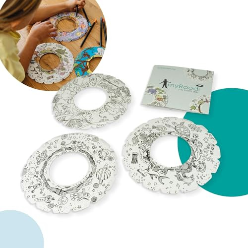 myRoodi my room disc Throwing Disc Set – Lightweight Indoor Flying Discs Made from Recyclable Cardboard – Safe Kids’ Toy for Living Room, PE & Garden – for Ages 3+ (Pack of 30)