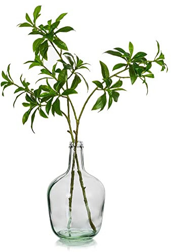 Hewory Large Glass Jug Vase: 12 Clear Tall Farmhouse Decorative Floor Vase