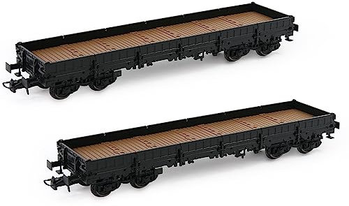 Evemodel 2 STK. Spur H0 1:87 40' Niederbordwagen Güterwagen Modelleisenbahn Transport von schweren (schwarz)