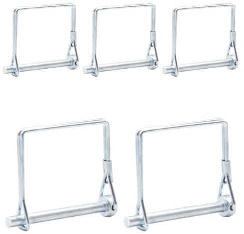 CEEYSEE 5Pcs Shaft Locking Pin 6mm Trailers Lock Hitch Lock Pin Zinc Plated Carbon Steel Round Loop Safety Wire Lock Pin Length 60mm for Farm Trailers Trolley Wagons Lawn Garden Towing(FX/6x60mm)