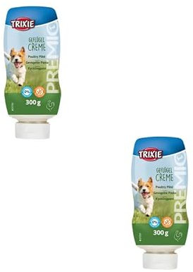 TRIXIE Premio Geflügelcreme | Doppelpack | 2 x 300 g | Ergänzungsfuttermittel für Hunde | Kann dabei helfen das Verabreichen von Medikamenten zu erleichtern | Mit Geflügel