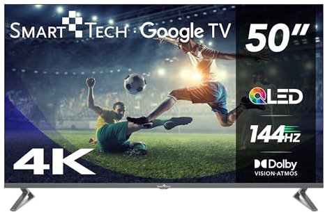 Smart Tech TV QLED 144Hz 4K UHD 50' (127 cm) 50QG04G Google TV- 4xHDMI - 2xUSB - Dolby Vision - Dolby Atmos-HDMI 2.1