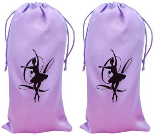 2 bolsas de baile con cordón, bolsas de almacenamiento para zapatos de ballet, bolsa de almacenamiento de zapatos de baile, bolsa de zapatos de ballet, bolsas de ballet con cordón, Purple, 13x27cm,