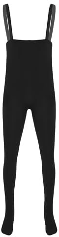 iiniim Jumpsuit para Hombres con Elástico, Traje de Ballet con Alta Cintura, para Gimnasia y Concursos Negro S