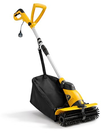 Electric Artificial Turf Sweeper Handheld Power Broom 17” Artificial Grass Sweeper with 30L Bag and Adjustable Handle Lightweight Turf Cleaner Machine