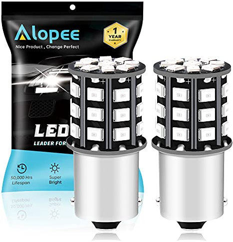 Alopee 2 Pack P21W LED Bulbs Red Brake Lights Extremely Bright 12V-24V 382 P21W Car Bulbs Replacement for Stop Brake Tail Position Lights 2835 33 SMD