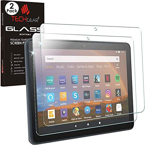 TECHGEAR 2 Stück Glas Schutzfolie kompatibel mit Amazon Fire HD 8 (14. 12. 10. Generation) 2024/2022/2020, Fire HD 8 Plus - Glas Schutzfolie Anti-Kratzer Schutzabdeckung folie