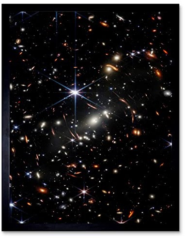Artery8 NASA James Webb Space Telescope Deep Field Image Stars Thousands Galaxies Photo Art Print Framed Poster Wall Decor 12x16 inch