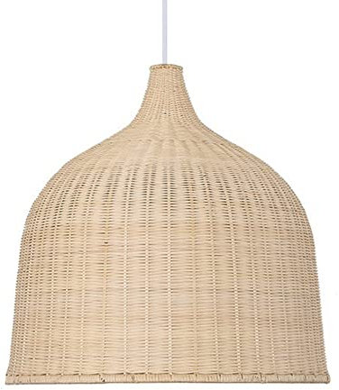 RAHYMA Paralume Creativo per Lampada A Sospensione Lampada A Sospensione in Cesto in Rattan Lampada A Sospensione A Luce Singola Fatta A Mano Plafoniera Moderna Bohémien per Sala da Pranzo, Soggiorno