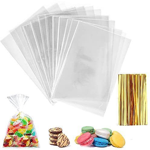 200 Cellophantüten klar 15 cm x 20 cm, Durchsichtige Tüten, Geschenktüten zum Befüllen