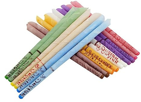 Healeved 16pièces Cônes De Bougies Auriculaires Cire Pour Nettoyage De Cire Oreille Parfumé Et Aromatique Blanc Jaune Orange Rose Vert Bleu Ciel Et Marron