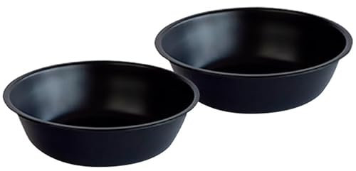 LAUBLUST Edelstahl Schüssel für Haustiere - 2-er-Set - Volumen: 1,4 Liter (XL) - Schwarz - Futternapf für Katzen und Hunde - Wassernapf für Hunde - Futterschale - Futterstation Hund