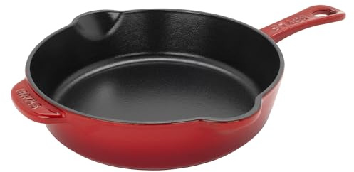 STAUB Fry Pans Cast Iron 8.5-inch Traditional Deep Skillet-Cherry