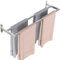YUMORE Handtuchhalter Doppel 60CM Handtuchstange Wand Edelstahl Badetuchhalter 2 Stangen Badezimmer Handtuch Halter Wandmontage Doppelter Handtuchhalter für Bad Küche, Gebürstet
