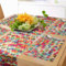 ABAKUHAUS Indie Tischläufer & 4 Stück Tischsets, Wiederholend Polygonale Bunte Dreiecken Geometrisch Design, Tischdeko-Set, 180 x 40 cm, Orange Rot