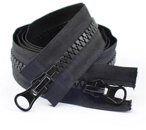 Chiusure Lampo 8# Cerniera in Resina 60-250 cm Doppi cursori Zip Aperta Piumino Cappotto Tenda Cerniere Nere Cucito Fai da Te Accessori di Abbigliamento Continua(Black,150CM_NO8)