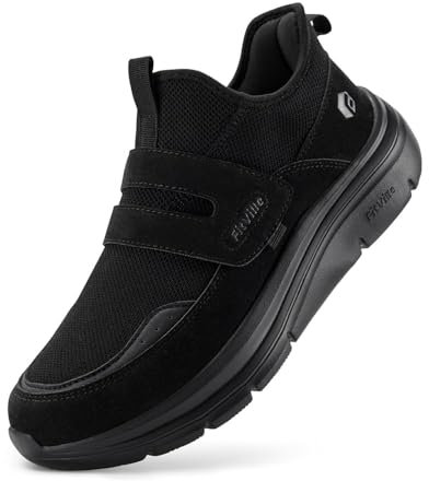 FitVille Slip In Sneaker Damen Extra Weit Walking Damenshuhe Bequem 40 EU X-Weit Schwarz