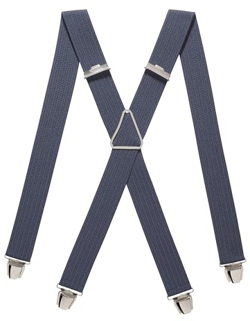 PIERROT Tirantes para Hombre - Clips Extra Fuerte - Sólidos y Artesanales para Hombres Garantía de por vida - Tirantes para Pantalones - Una Talla Para Todos