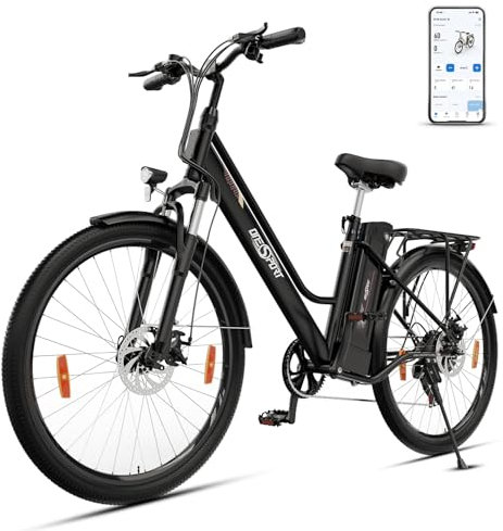 ONESPORT OT18-3 Elektrofahrräder 26 Zoll E Bike mit 36V 14.4Ah Herausnehmbarer Akku, E-Mountainbike mit 250W Motor und LCD-Anzeige, E-Bike Herren Damen mit 7-Gang Schaltung (Schwarz)