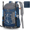 RAINSMORE Wanderrucksack Herren Damen 40L Wasserdichter Rucksack Groß Trekkingrucksack Leicht Faltbarer Reiserucksack für Wandern Radfahren Camping Reisen Sport Dunkelblau