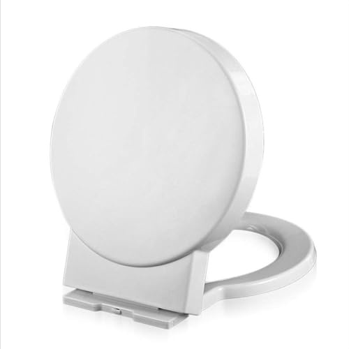 Wttfc Rund Soft Close Toalettsits Vit, Toalettsitsar 17,3'', Standard Universal Toalettlock Runt Med Pp Material Säker, Långsamt stäng Toalettsits, Lätt att rengöra och installera