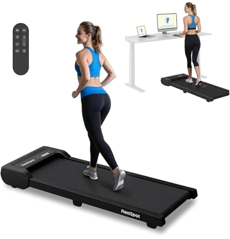 FlexiSpot GP Básico Cintas de Correr, Cinta de Andar Eléctrica, Pantalla LED, Mando a Distancia Inalámbrico, Antideslizante y Amortiguación de Impactos,Capacidad de 120 KG-Negro
