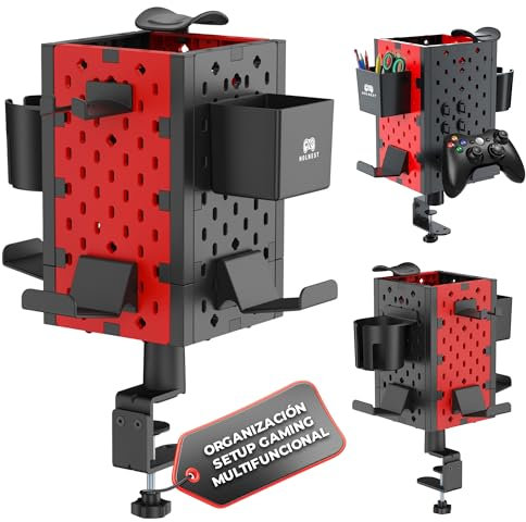 HOLNEST Soporte Auriculares Gaming para Escritorio, Soporte Mando y Cascos, Accesorios Gaming, Accesorios Setup Gamer para Habitacion