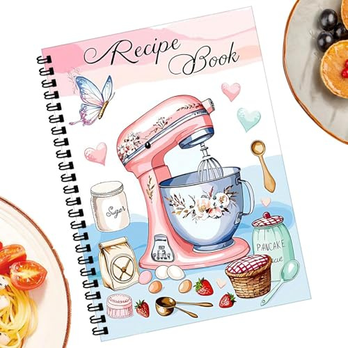 Blank Cookbook | 100 Sheets Spiral Recipe Book,Spiral Cookbook Empty Journal for Handwritten Cooking Daily Meal Prep Planning Recording, Beginner Baking Travel Kitchen Birthday