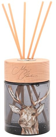 Meg Hawkins 150ml Reed Diffuser – Stag Elderflower & Pear Blossom Scent | Glass Bottle And Gift Box With Watercolour Wildlife Design – Long-Lasting Home Fragrance