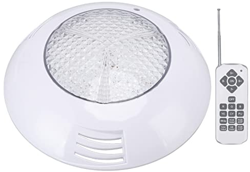Generic Poolbelysning, Vattenljus Poolbelysning för Inground Pool med AC12V RGB Fjärrkontroll IP68 Vattentät Hög Transmittans Hållbar ABS PC Aquarium Pool Light LED Lights For (18W)