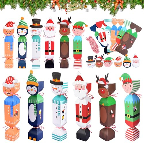 24 Stück Weihnachten Befüllbarer Adventskalender, Weihnachtskalender Geschenkbox, Leere Leckerli Boxen mit Hanfseil, Weihnachts-Süßigkeitenbox für Weihnachtsdeko, Hochzeit Party, Christmas Geschenk