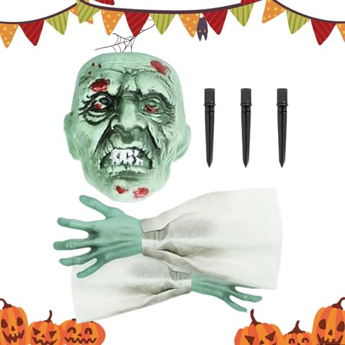 Birtern Esqueleto de patio – Decoración de esqueleto de Halloween al aire libre | Calavera realista para camino, césped, jardín, puerta delantera, valla de patio