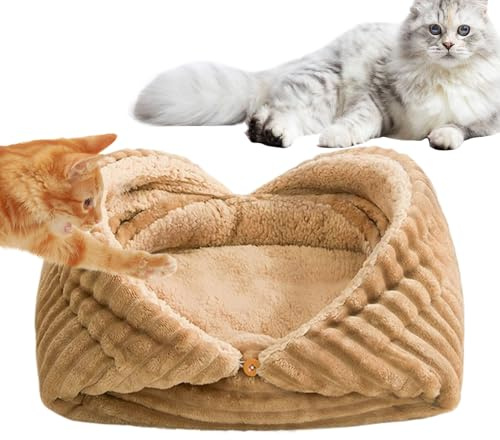 Panier pour Chat - Nid De Sommeil en Caverne Pliable avec Rembourrage Épais | Caverne pour Chats D'Intérieur - pour Chaton, Chiot, Animaux, Petits Chiens, L'Extérieur, Le Voyage, l'hiver